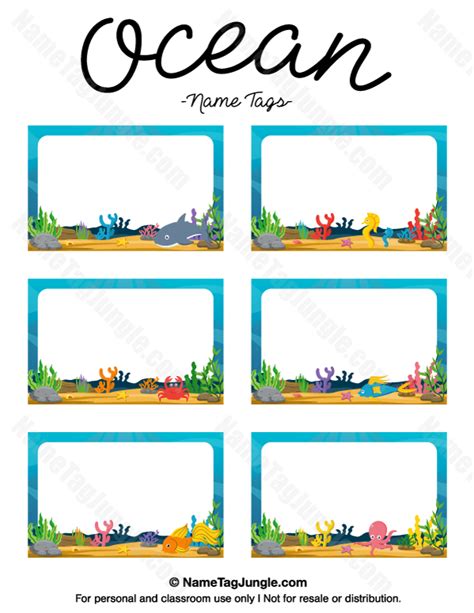 Under The Sea Name Tags