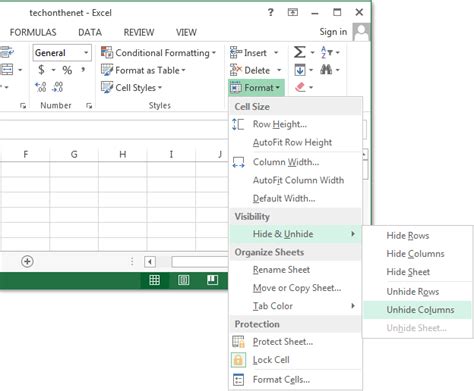 Unhide First Column Excel Mac