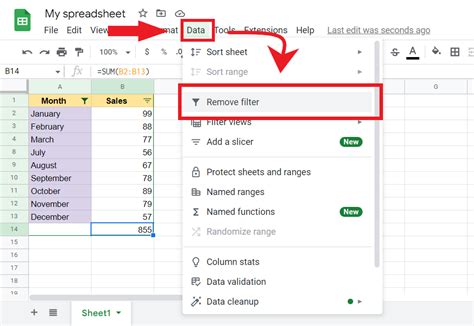 Unhide Rows in Google Spreadsheets Filter View