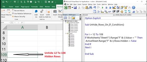 Unhide Rows VBA