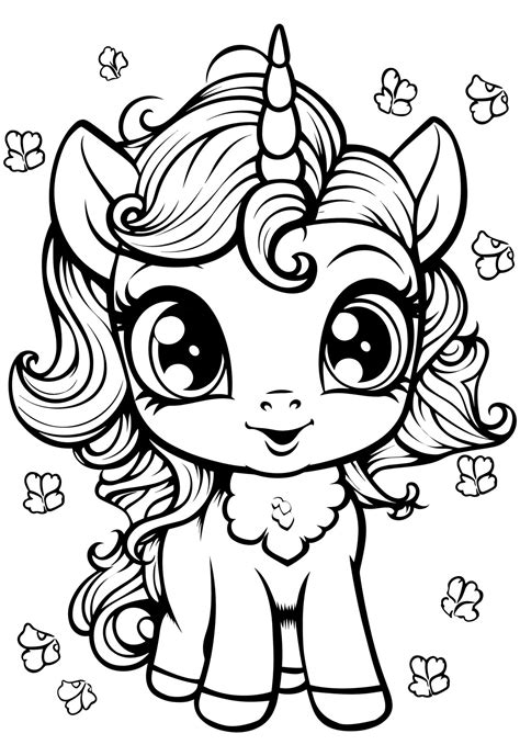 Unicorn coloring pages for kids to print