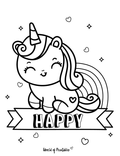 Unicorn Dreams Coloring Page