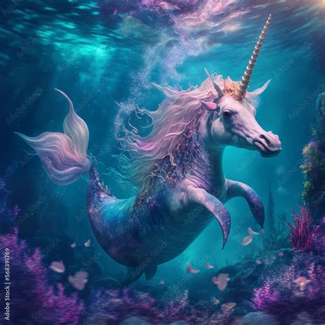 A unicorn mermaid coloring page with a child's colorful artwork