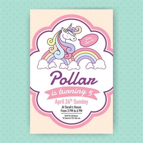 Unicorn Party Invitation Designs