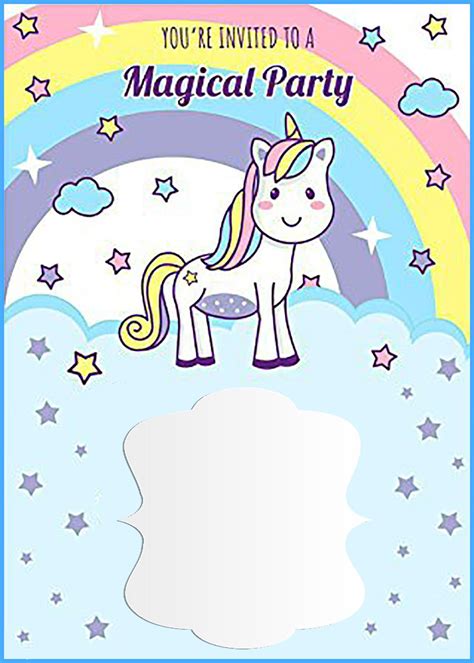 Unicorn Party Invitation Templates