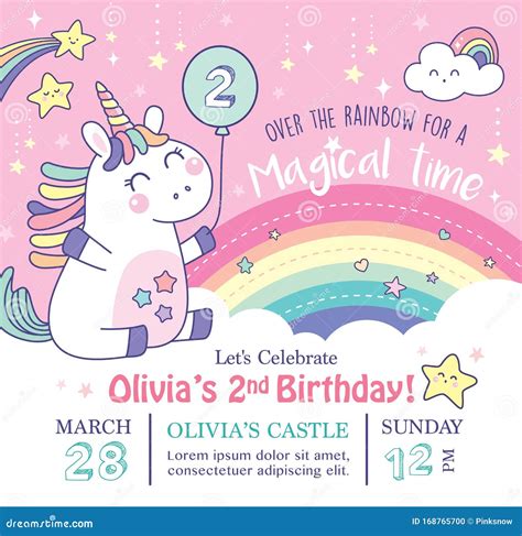 Unicorn Themed Invitation Templates