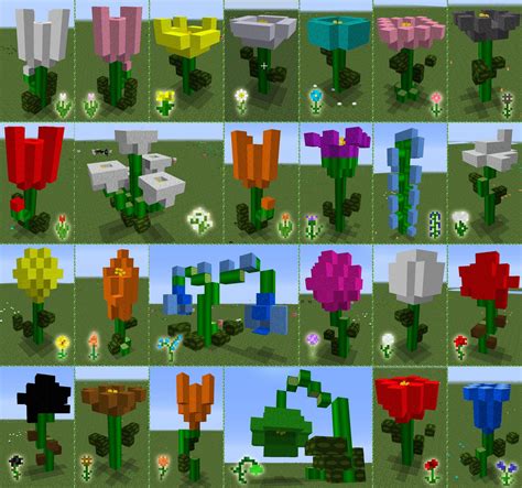 Unique Minecraft Flower Templates in 3D