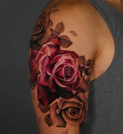 Unique upper arm sleeve tattoo design