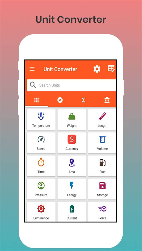 Using a unit conversion app