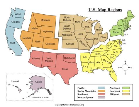 United States Map with Regions