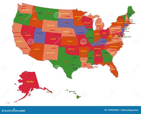 United States Map with State Borders