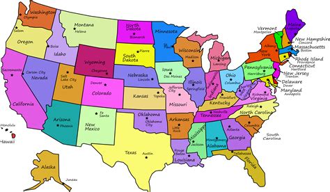 United States Map with State Capitals