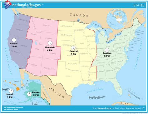 United States Time Zones Map