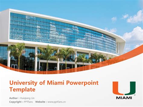 University of Miami PowerPoint Template Design