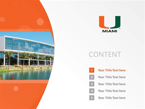 University of Miami PowerPoint Template Design