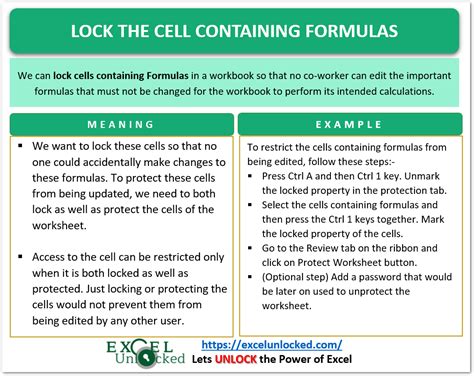 Unlock Cells or Formulas in Excel