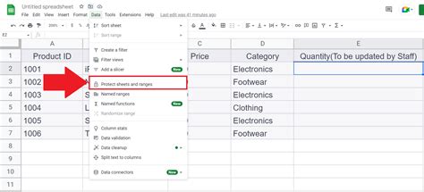 Unprotect cells in Google Sheets