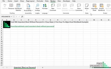 VBA for unprotecting Excel