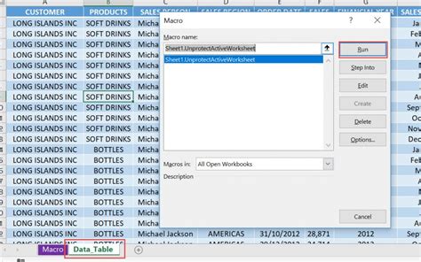 Unprotect Excel using VBA macro