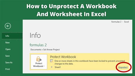 Unprotect Excel worksheet