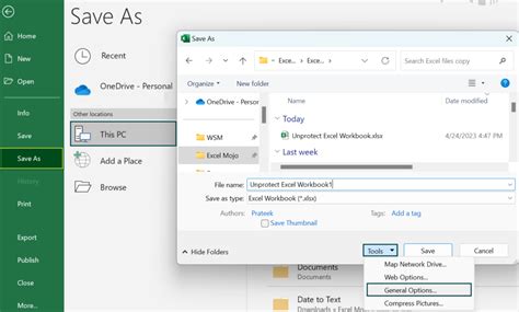 Unprotect Excel using zip file