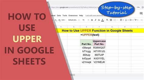 UPPER Function in Google Sheets