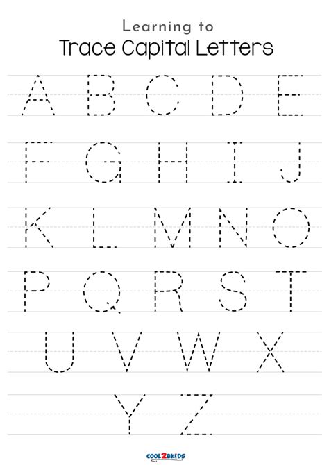 Uppercase letter tracing worksheet