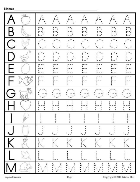 Uppercase Letters Tracing Worksheets