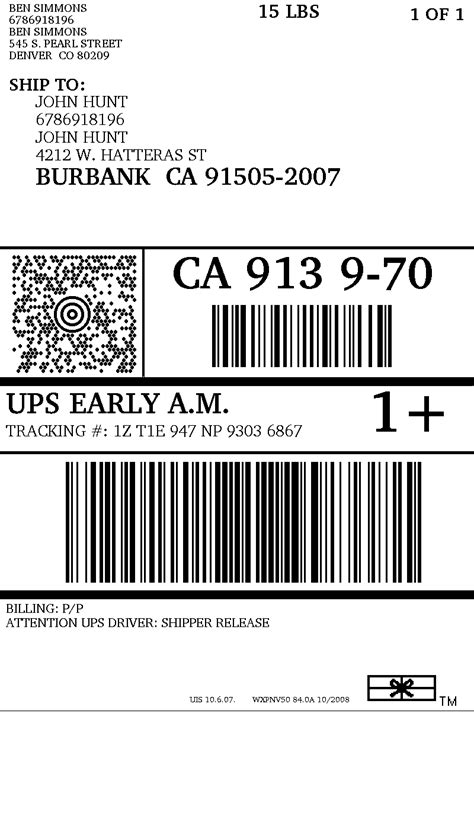 UPS Shipping Document Template