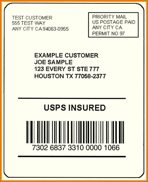 UPS Shipping Label Template for E-commerce