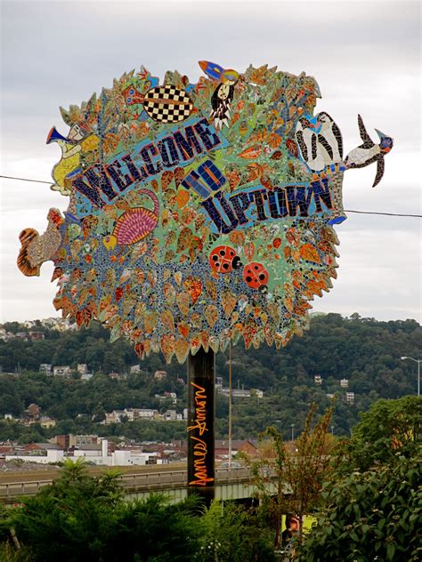 A vibrant street art mural in Uptown Pittsburgh