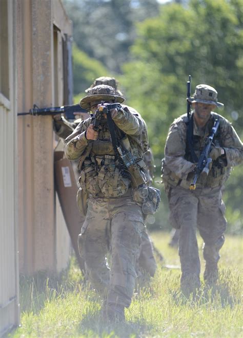 Soldiers training in an urban environment at Fort Irwin