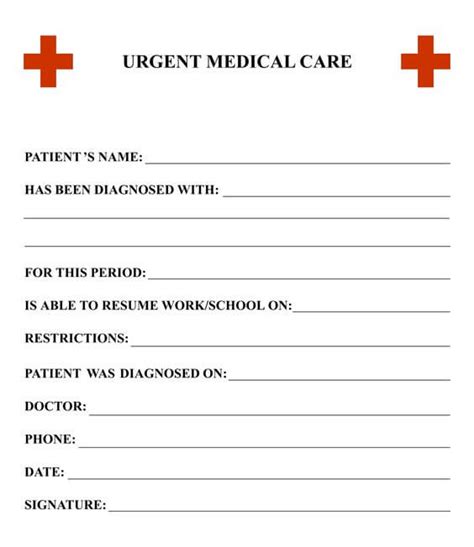 Urgent Care Doctor's Note Template