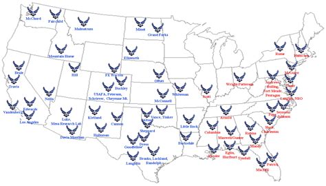 US Air Force Bases Map Locations