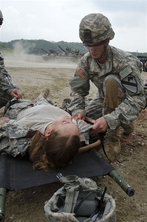 US Army Combat Medic in action