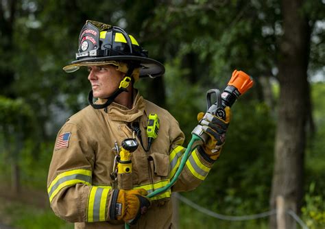 US Army firefighter in action