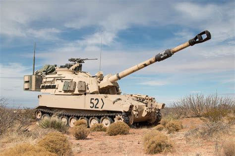 US Army M109 Paladin self-propelled howitzer in action