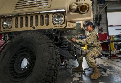 US Army mechanics conducting vehicle maintenance