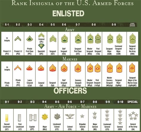 US Army Rank Insignia Chart