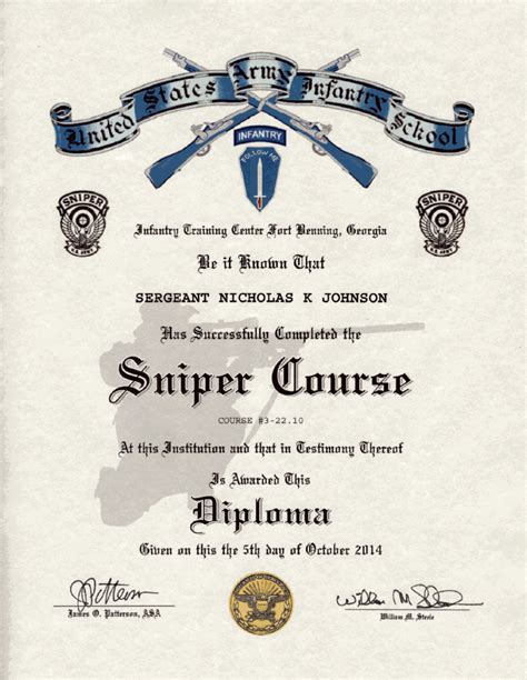 US Army Sniper Credentials