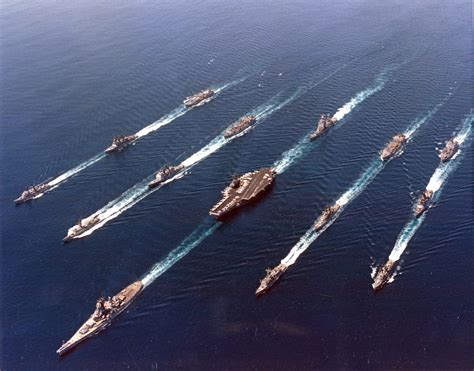 A fleet of US battleships