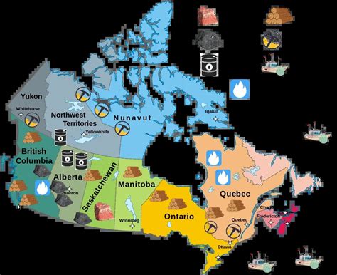 A map of US-Canada natural resource deposits