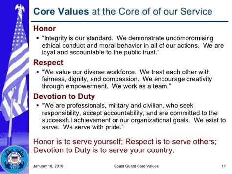 US Coast Guard Values