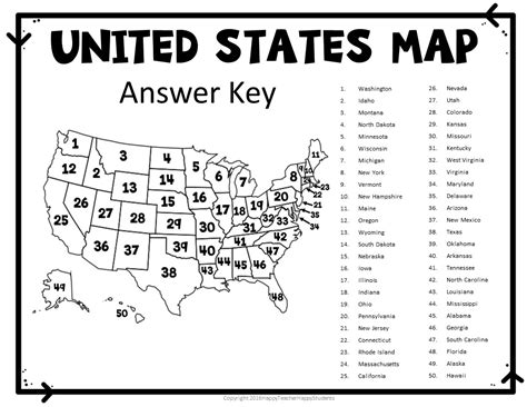 US Map Quiz Printable for Geography Mastery