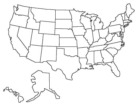 US Map Template with Cities