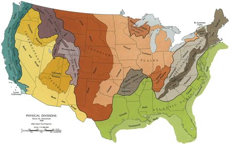 US Map with Mountain Ranges