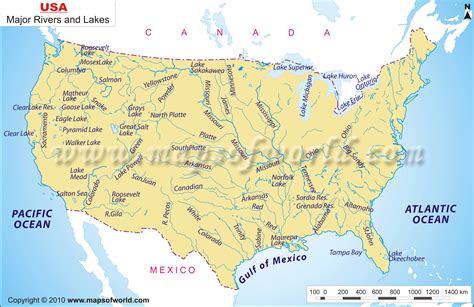 US Map with Rivers