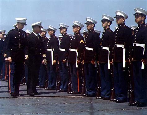 US Marine Captain Inspecting Troops