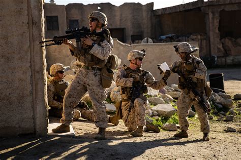 US Marine Corps Infantry in tactical operations