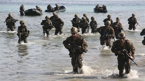 US Marines conducting amphibious warfare training